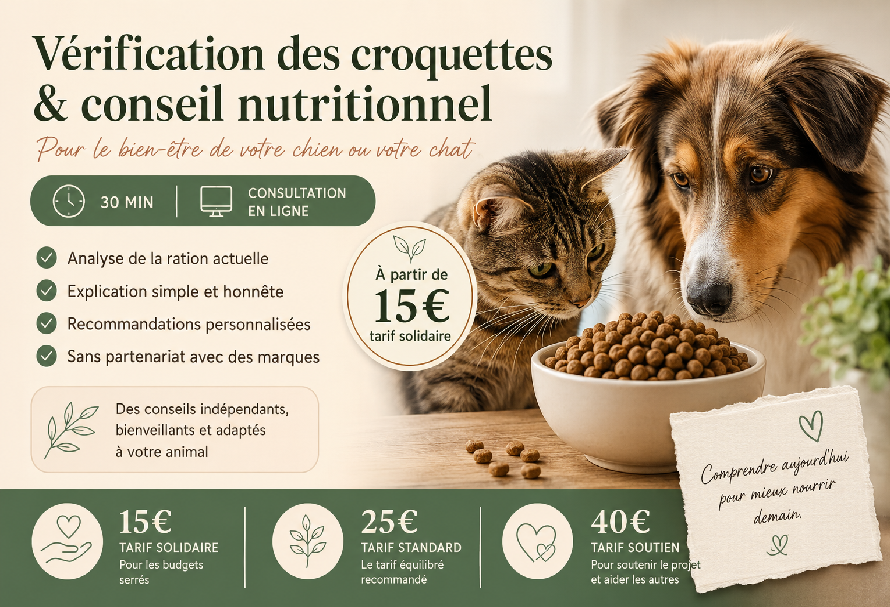 Vérification des croquettes & conseil nutritionnel personnalisé
